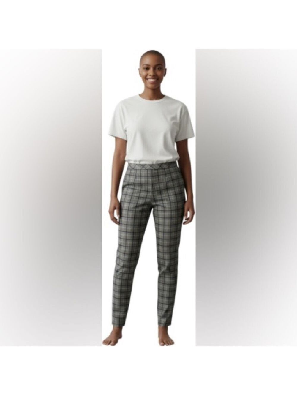 Michel Studio Grey Plaid Pants NWOT
